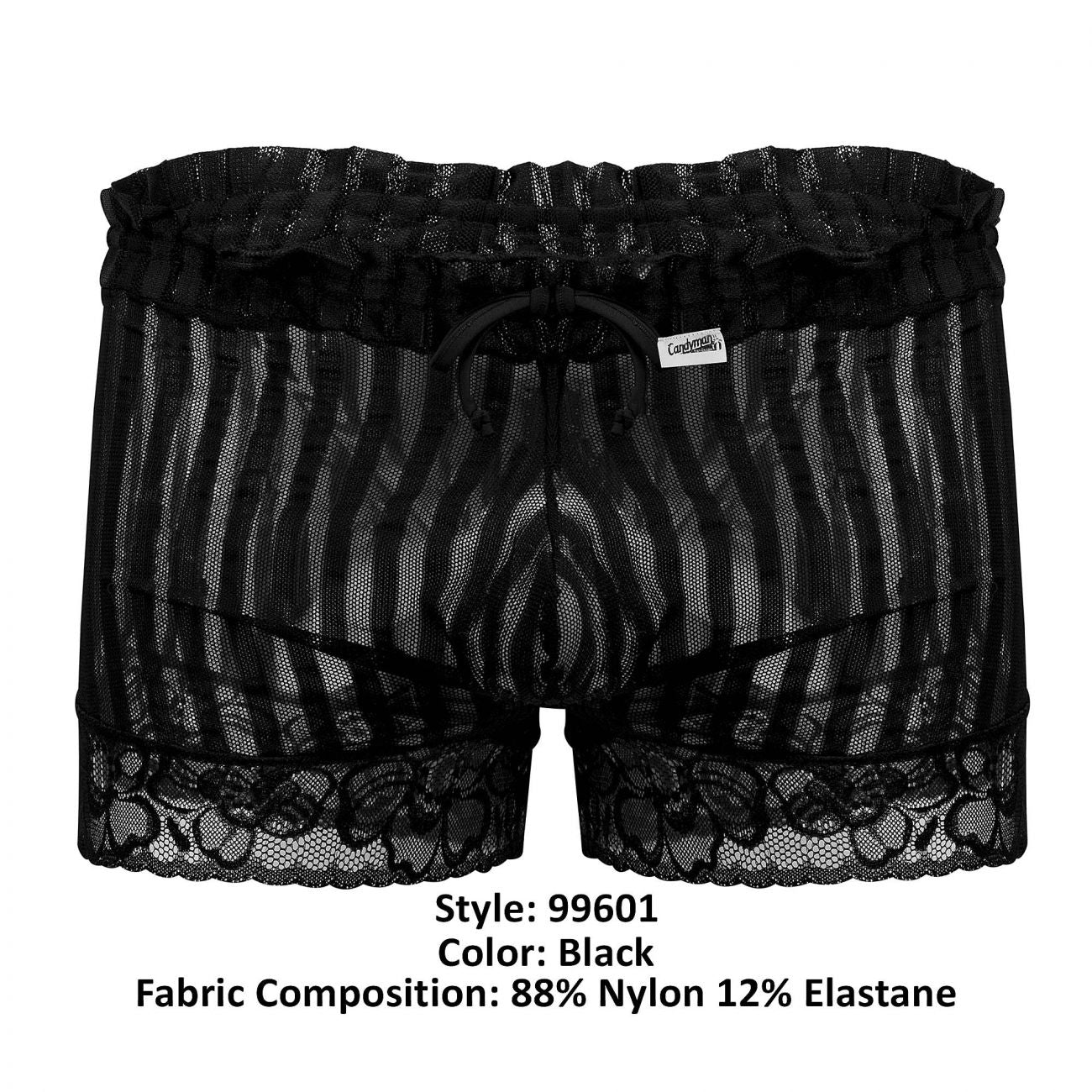 CandyMan 99601 Lounge Pajama Shorts Black