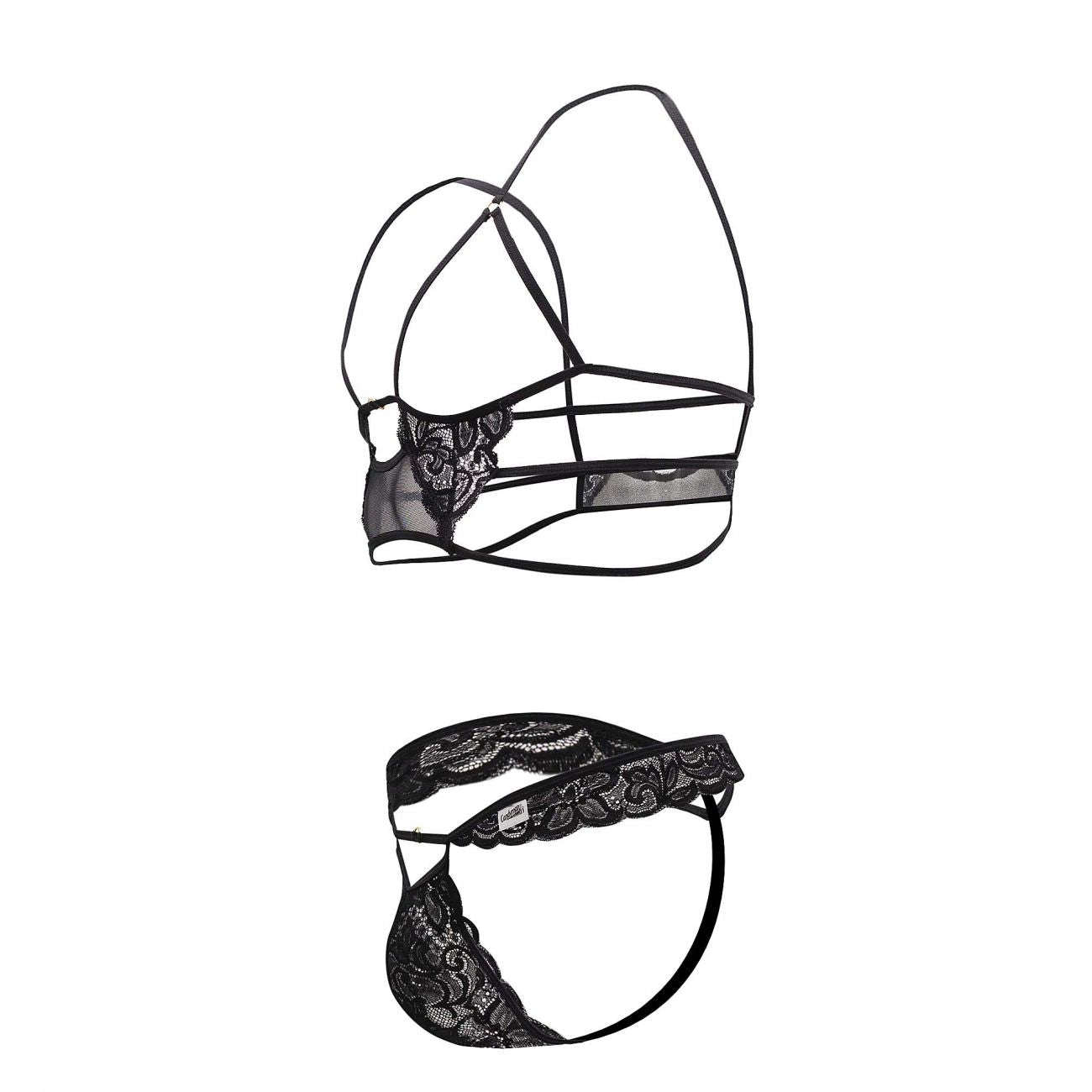 CandyMan 99604 Harness-Thongs Outfit Black