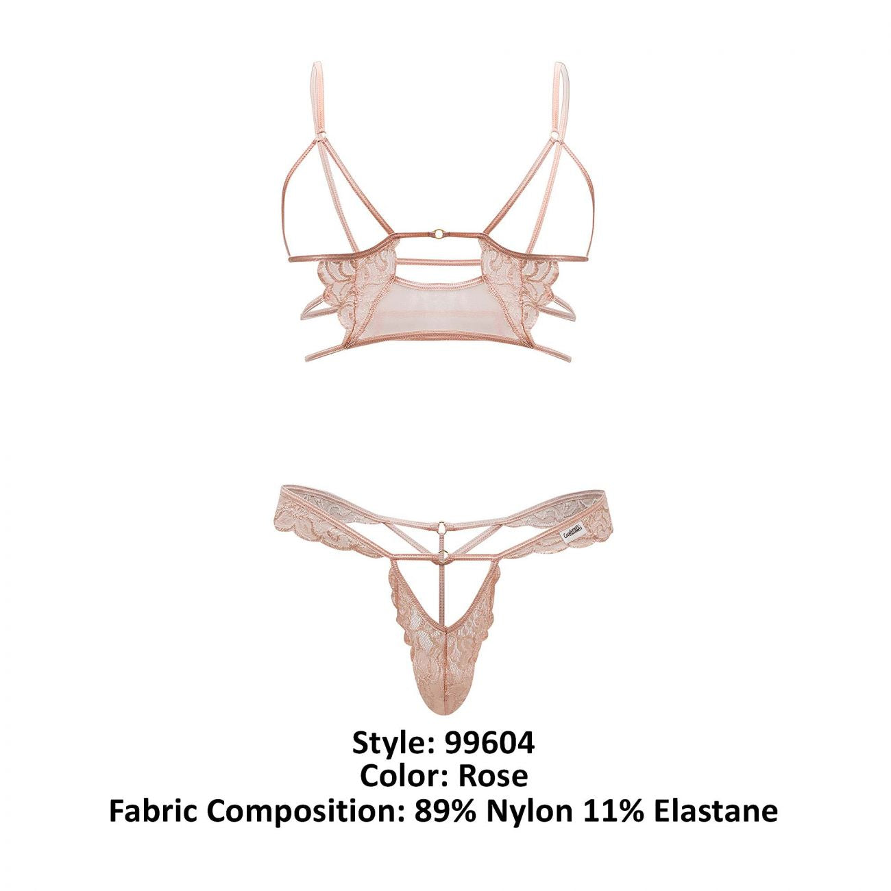 CandyMan 99604 Harness-Thongs Outfit Rose