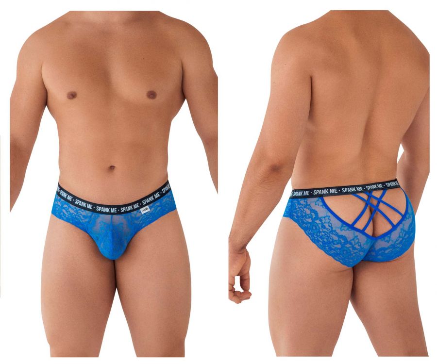 CandyMan 99615 Spank Me Lace Briefs Dark Blue
