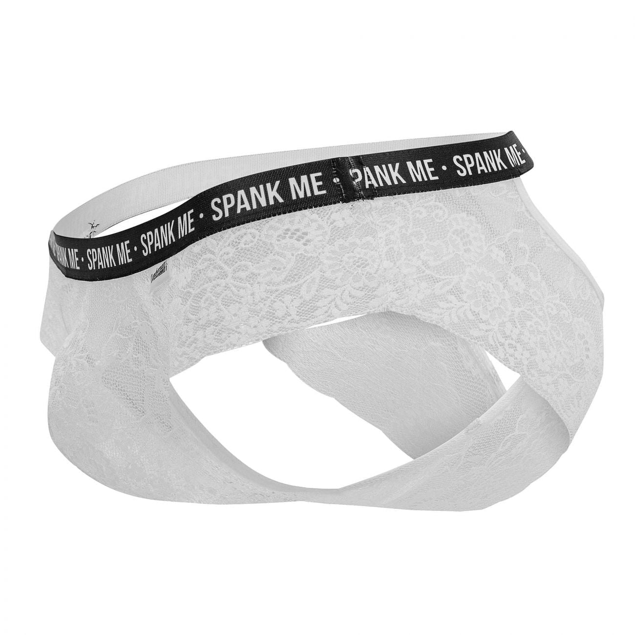 CandyMan 99615 Spank Me Lace Briefs White