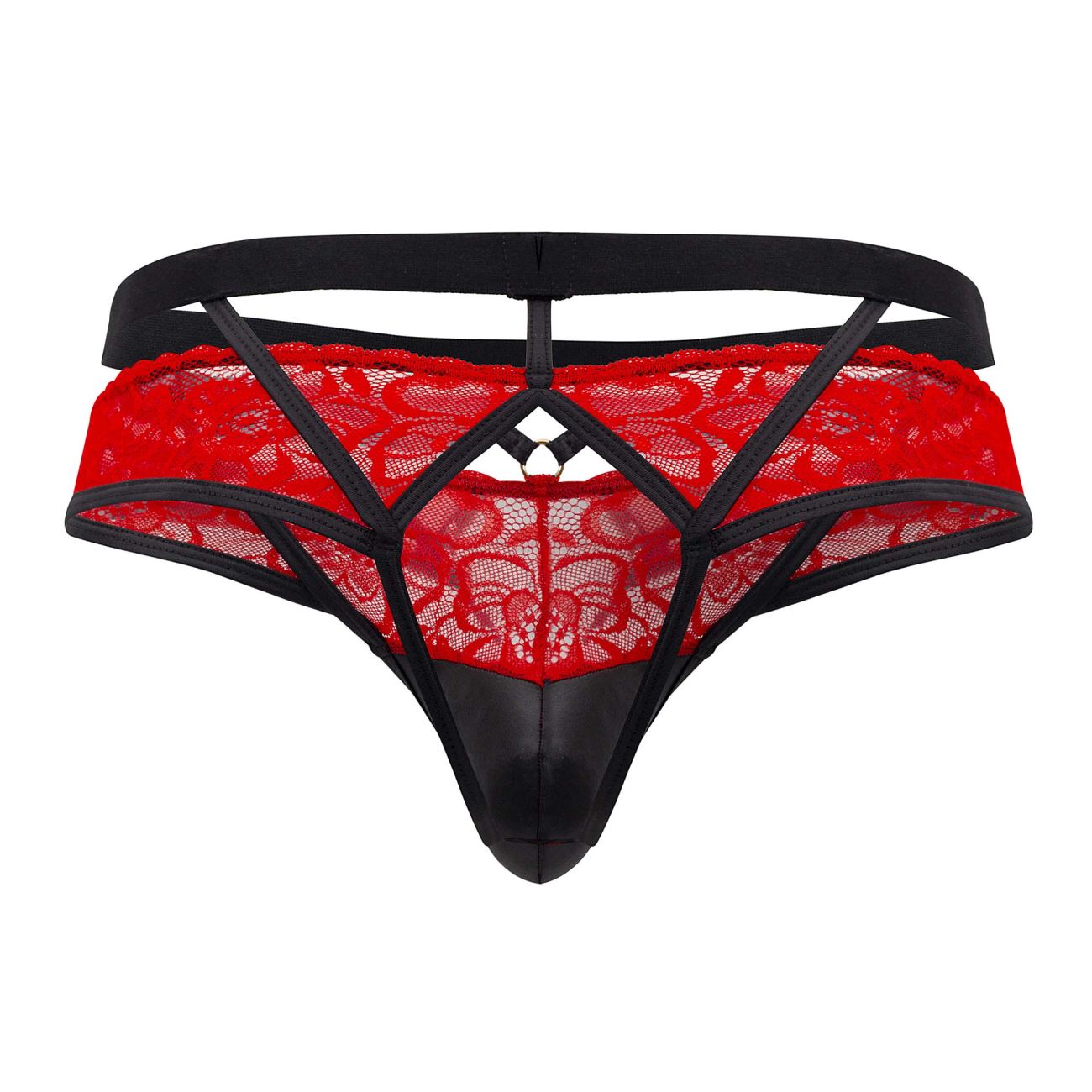 CandyMan 99627 Lace Jockstrap Red