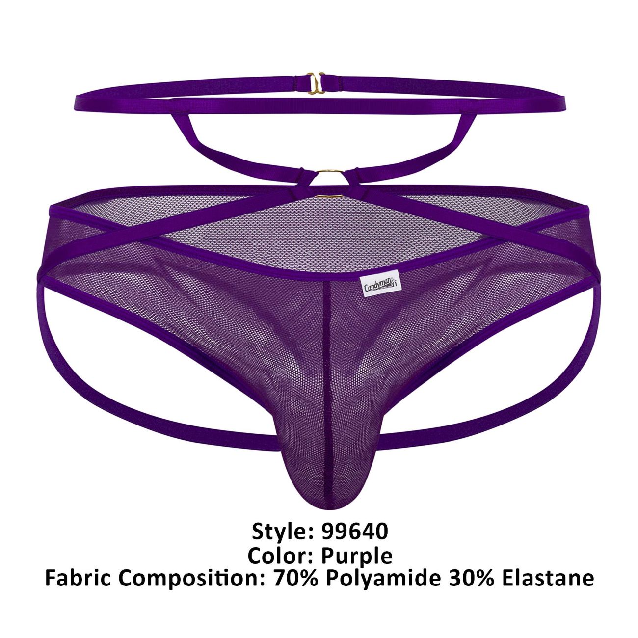 CandyMan 99640 Mesh Thongs Purple
