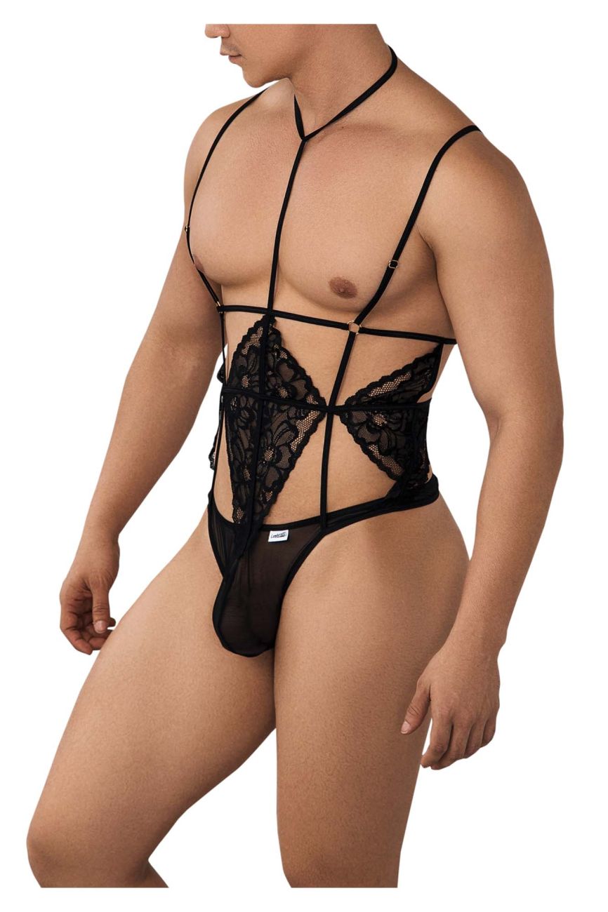CandyMan 99645 Lace Bodysuit Black