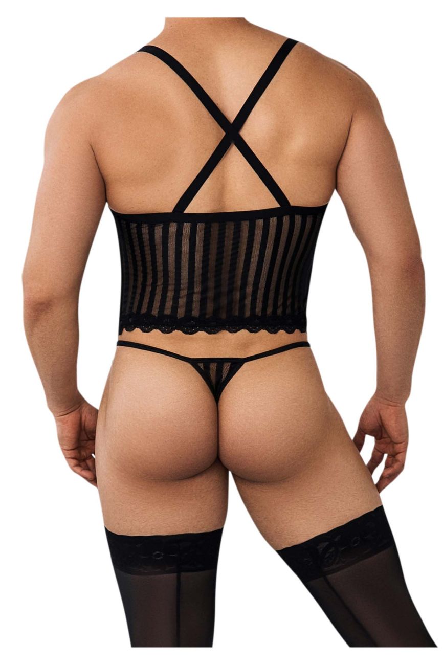 CandyMan 99654 Mesh Two Piece Set Black