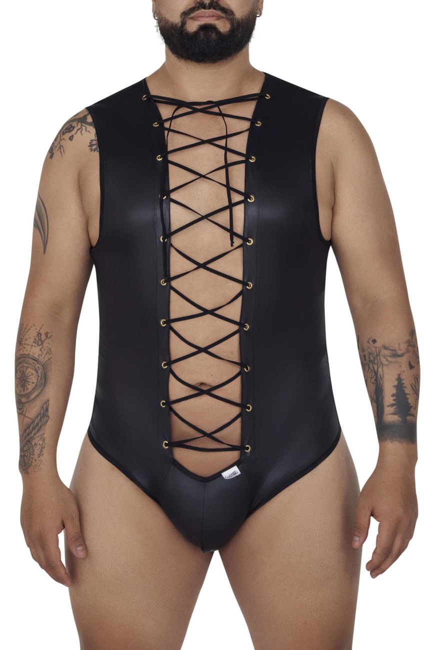 JCSTK - CandyMan 99694X Wrestling Bodysuit Black Plus Sizes