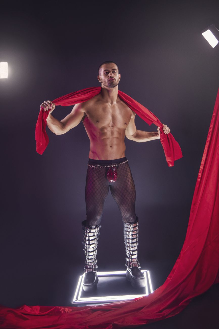 CandyMan 99736 Mesh Thigh Highs Black