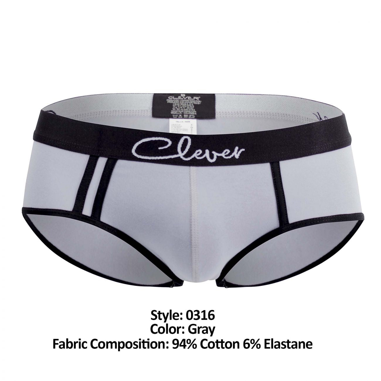 Clever 0316 Lowa Piping Briefs Gray