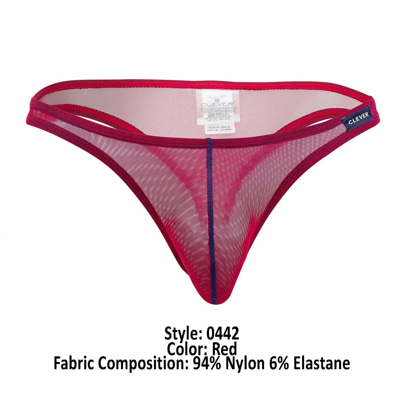 Clever 0442 Clarity Thongs Red