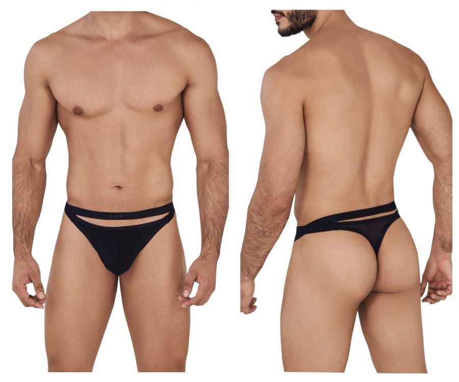 Clever 0616-1 Agleam Thongs Black
