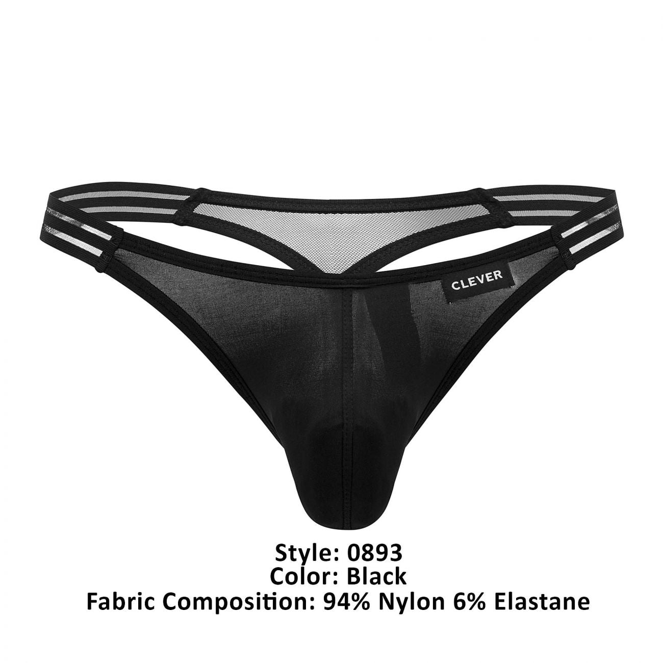 Clever 0893 Shine Thongs Black