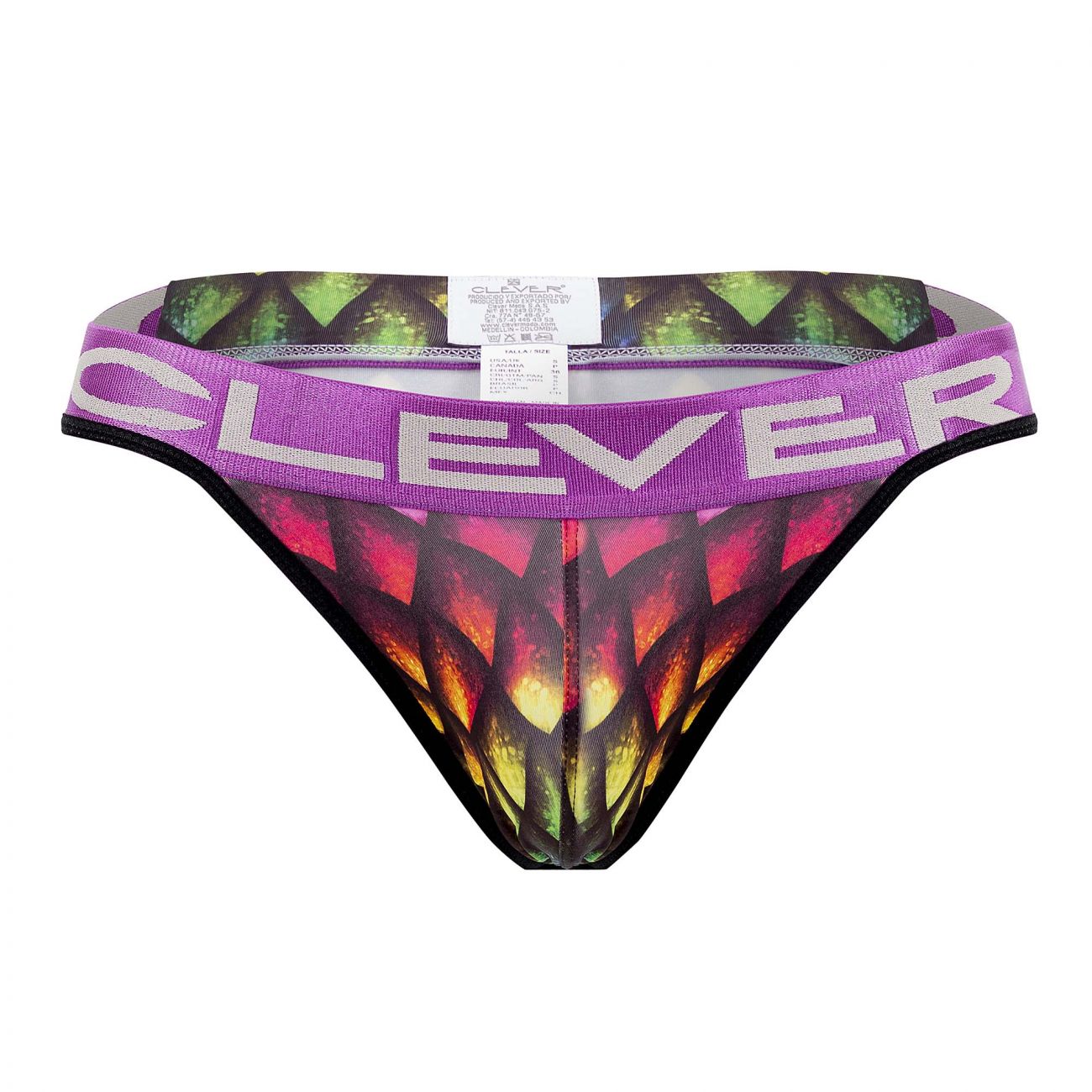 Clever 0942 Pluma Thongs Black Print