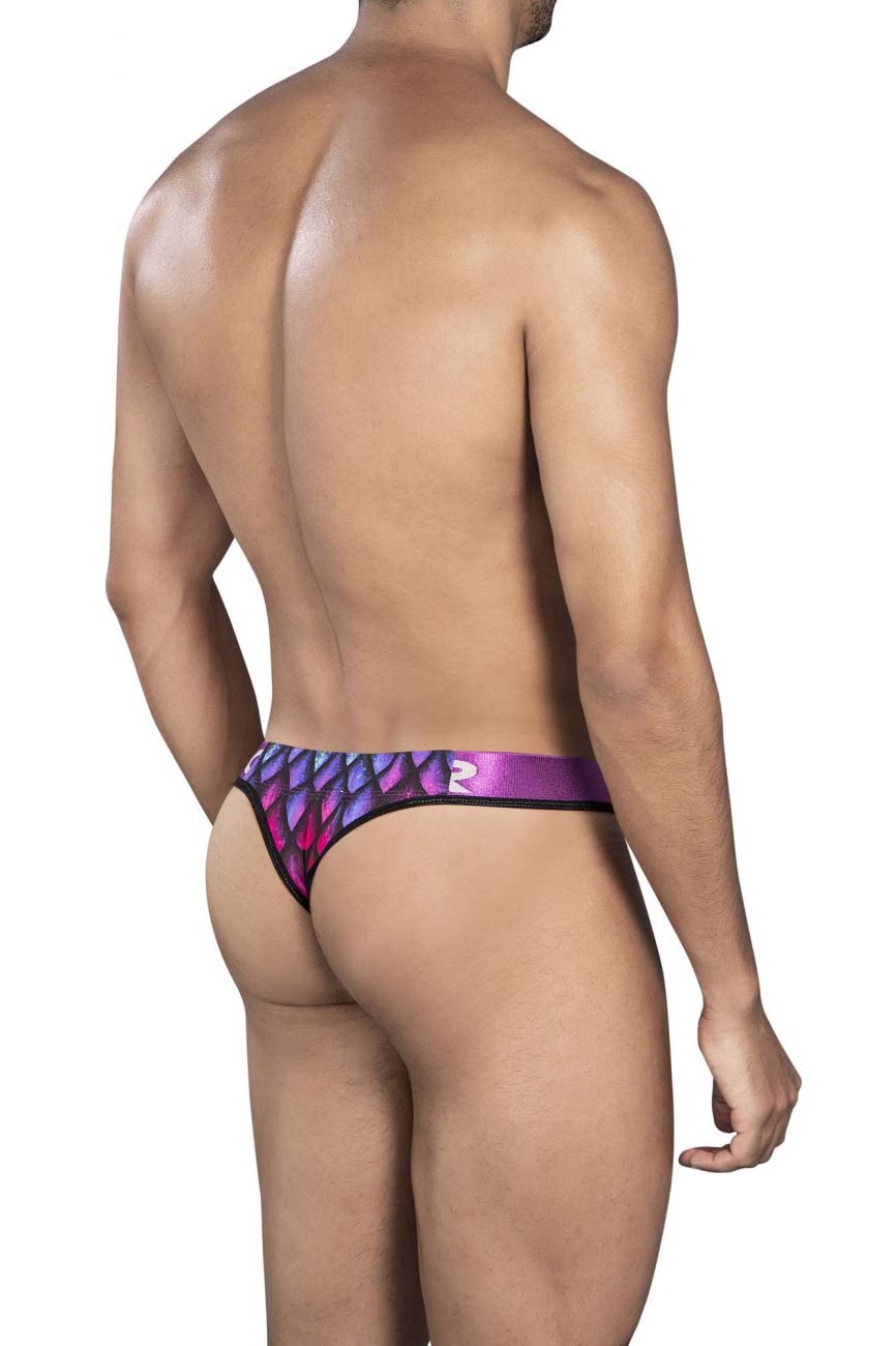 Clever 0942 Pluma Thongs Black Print