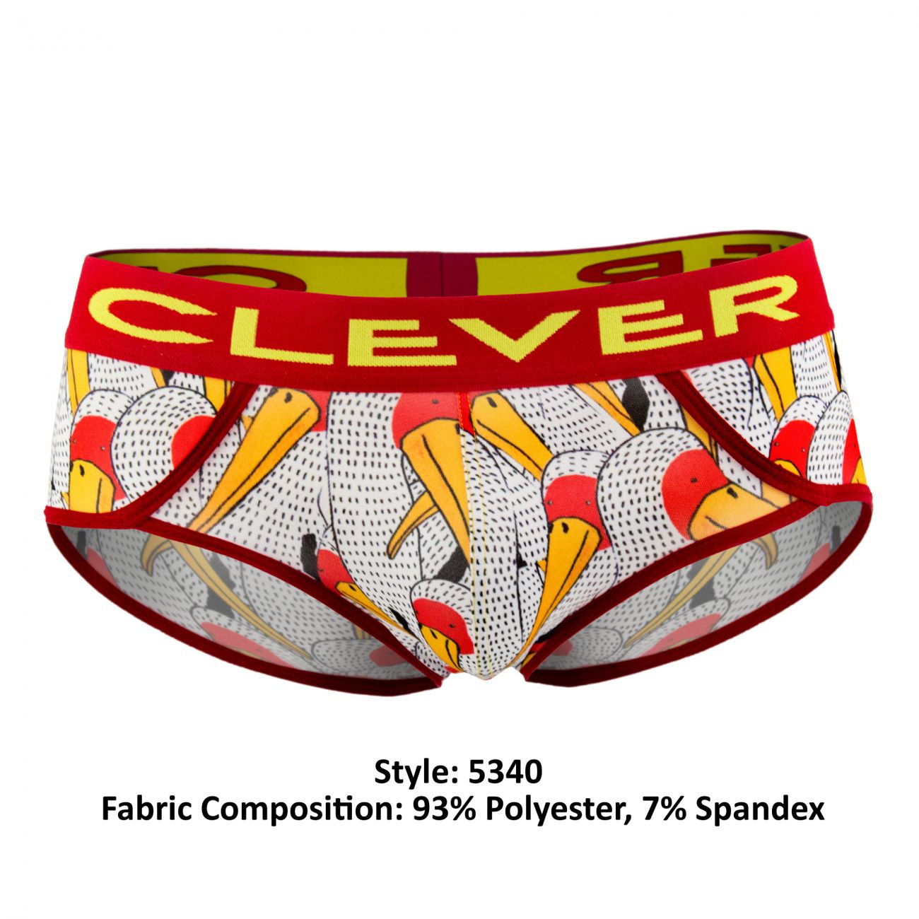 Clever 5340 Matches Piping Briefs White & Red
