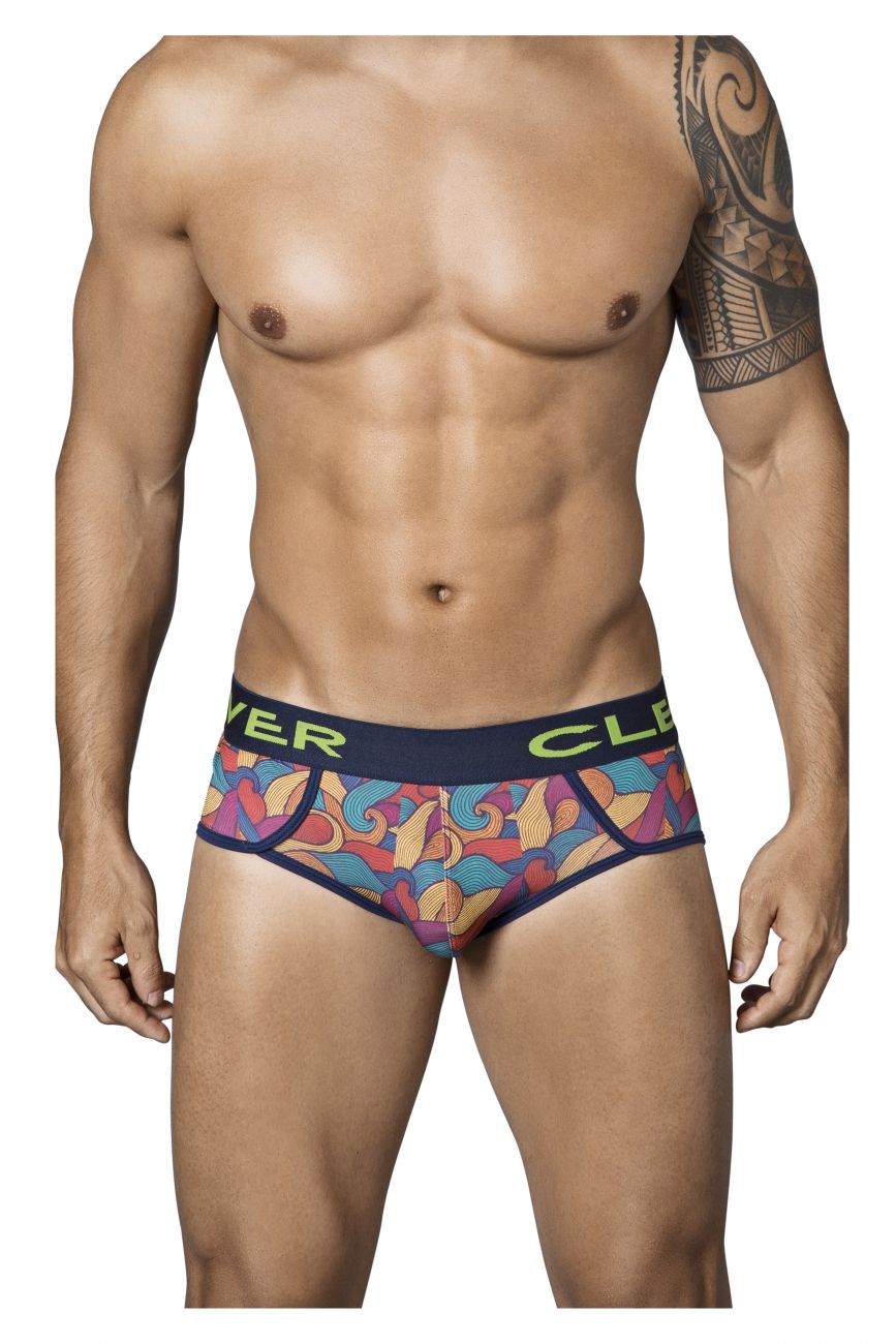 Clever 5341 Peace and Love Piping Briefs Blue Multi