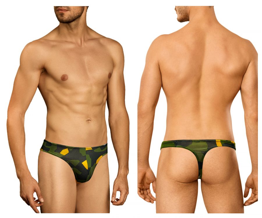 Doreanse 1303-PRN Camosaic Mens Thong Green