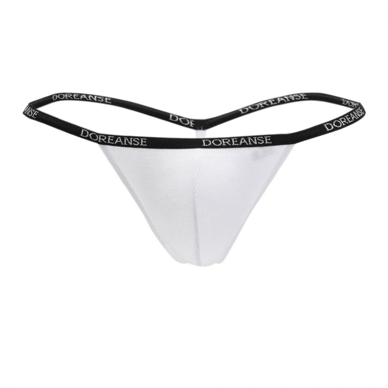 Doreanse 1330-WHT Ribbed Modal T-thong Mens Thong White