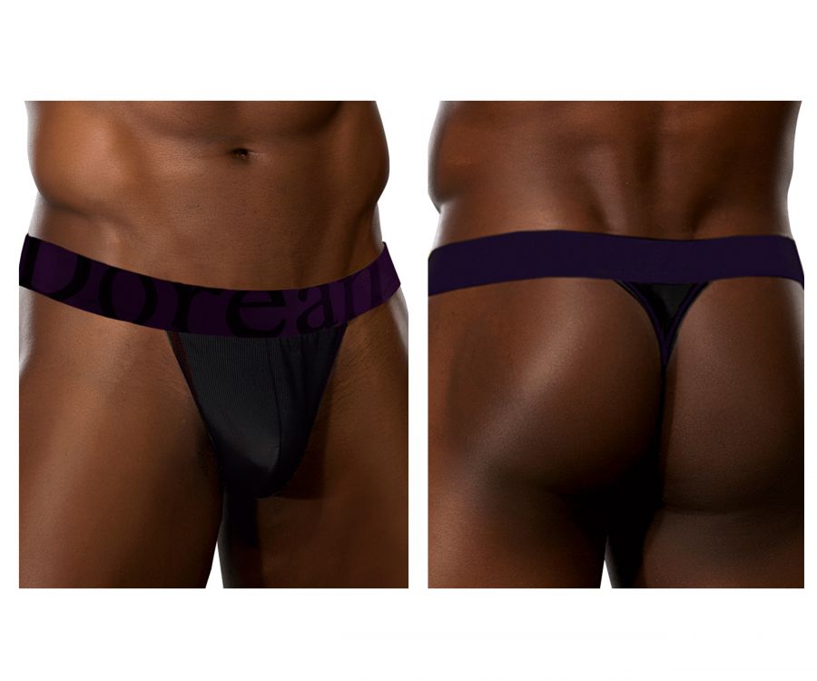 Doreanse 1379-BLK Micromodal Mens Thong Black
