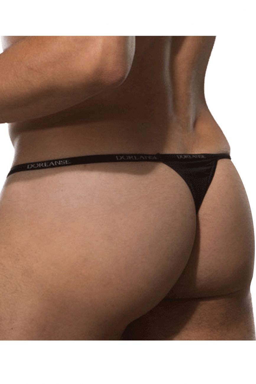 Doreanse 1390-BLK Aire Mens Thong Black