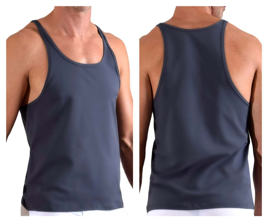 Doreanse 2042-CHR Sporty Tank Top Charcoal Plus Sizes
