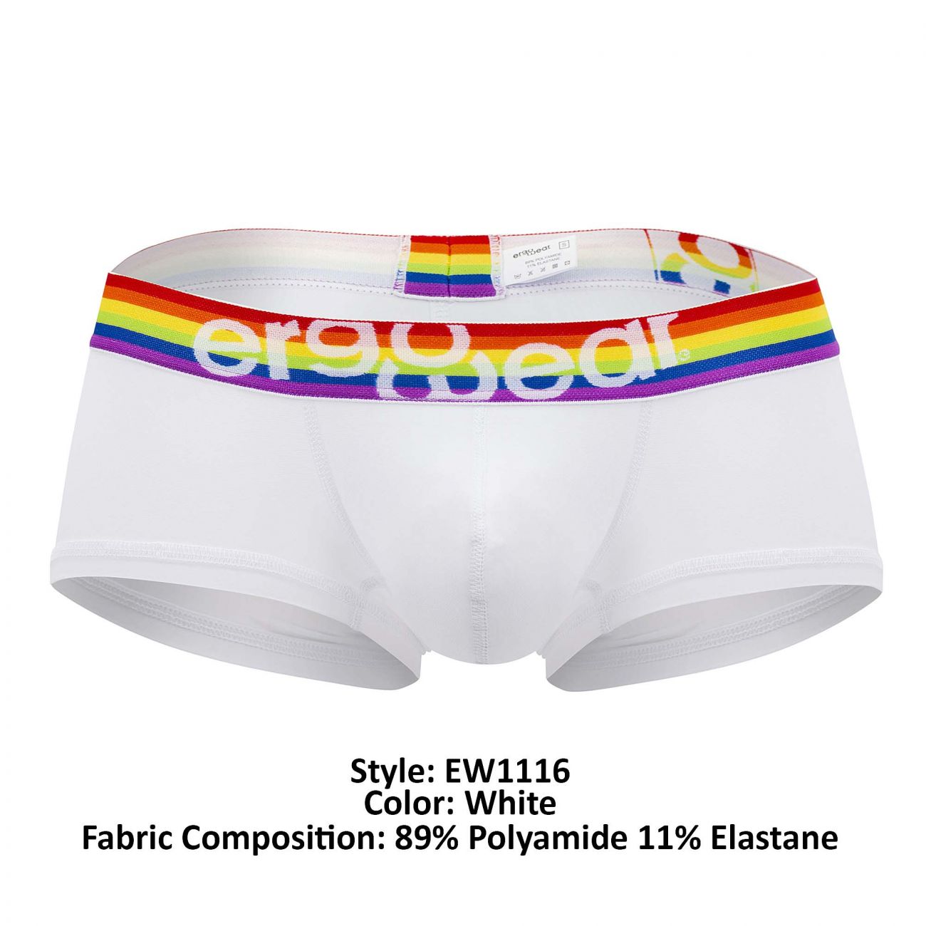 ErgoWear EW1116 MAX XV PRIDE Boxer Briefs White
