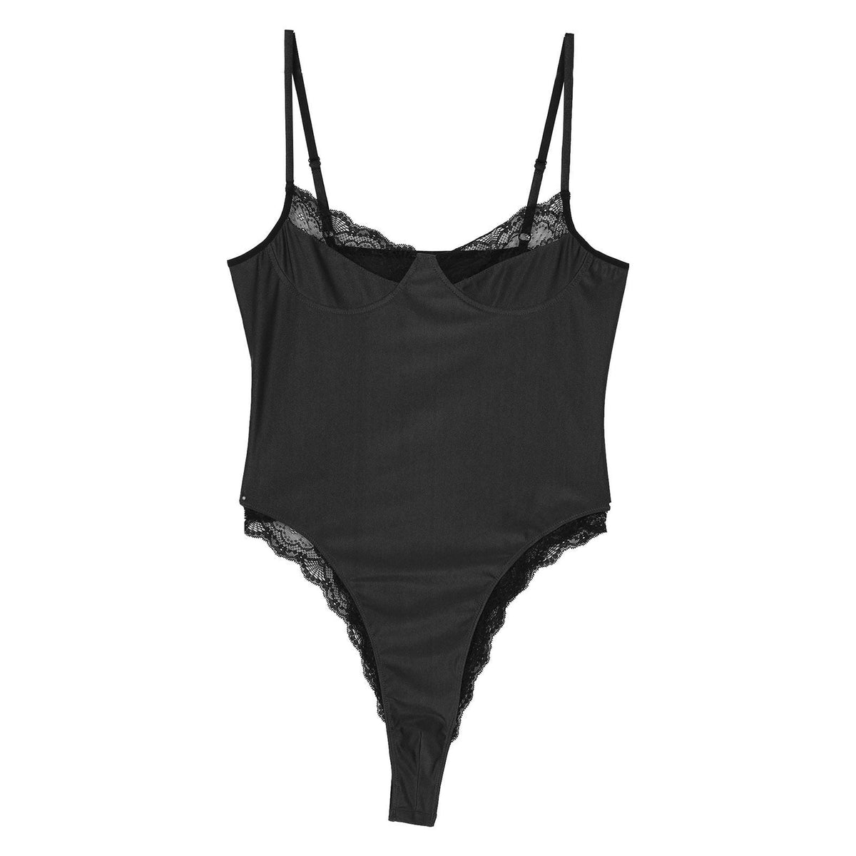 JCSTK - Mens Femme IF-43322316 One Piece Bodysuit with Wireless Top Black