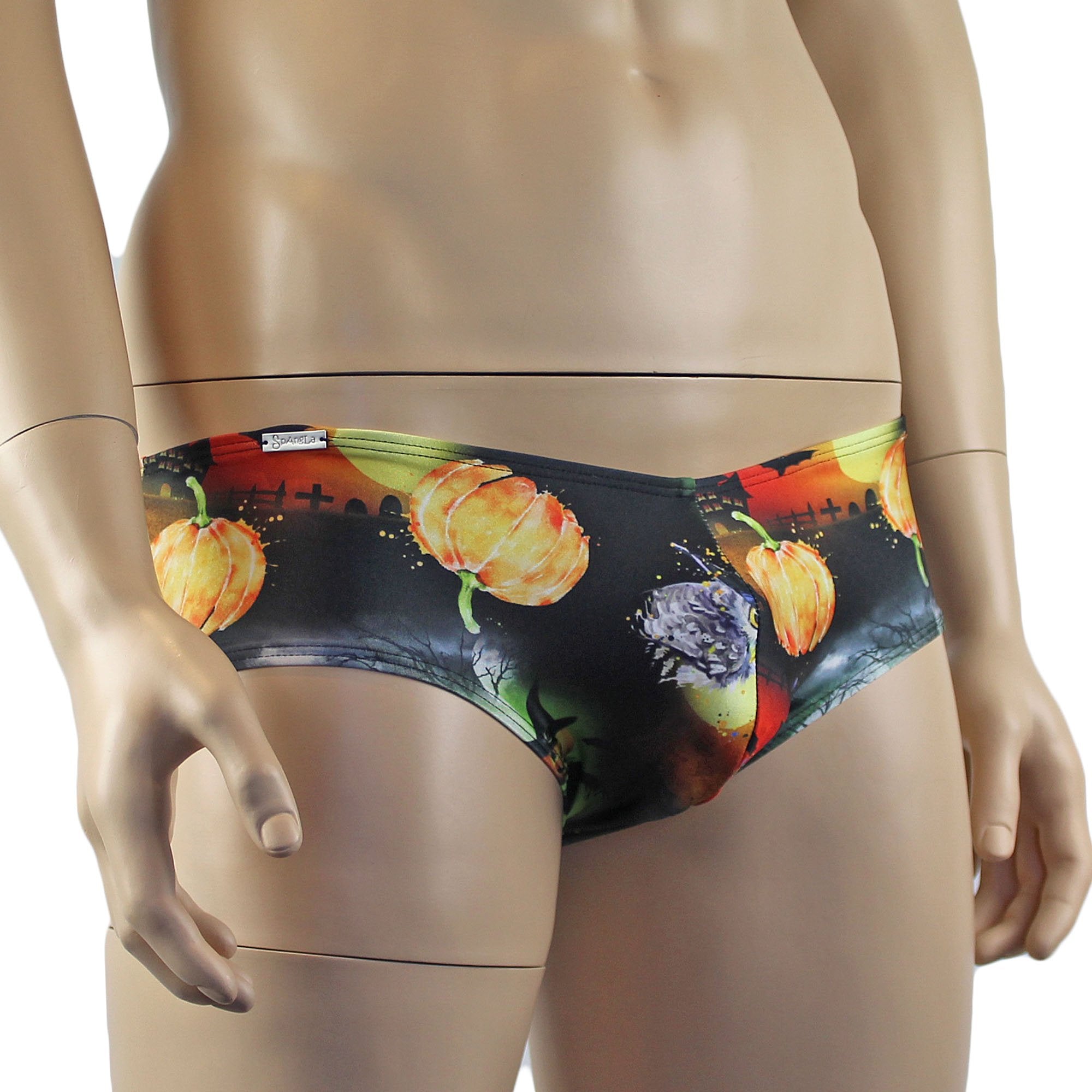 Mens Halloween Witches Pumpkins and Bats Mini Boxer Briefs