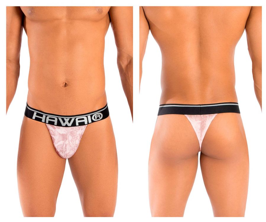 HAWAI 41947T Animal Print Mens Thongs Pink