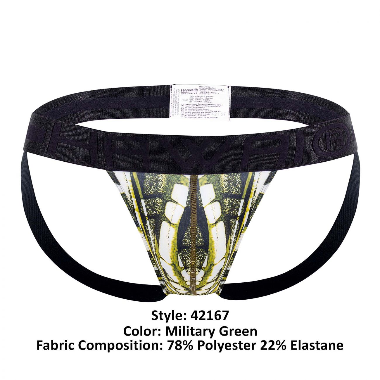 HAWAI 42167 Printed Microfiber Jockstrap Military Green