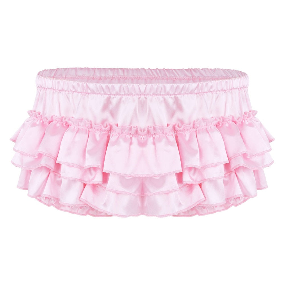 Mens Ruffle Girlie Bloomer Panties Pink