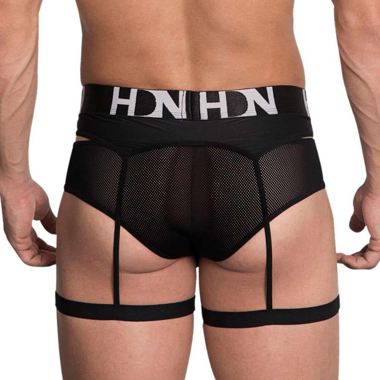 SALE - Mens Hidden Seduction Garterbelt Brief Set Black
