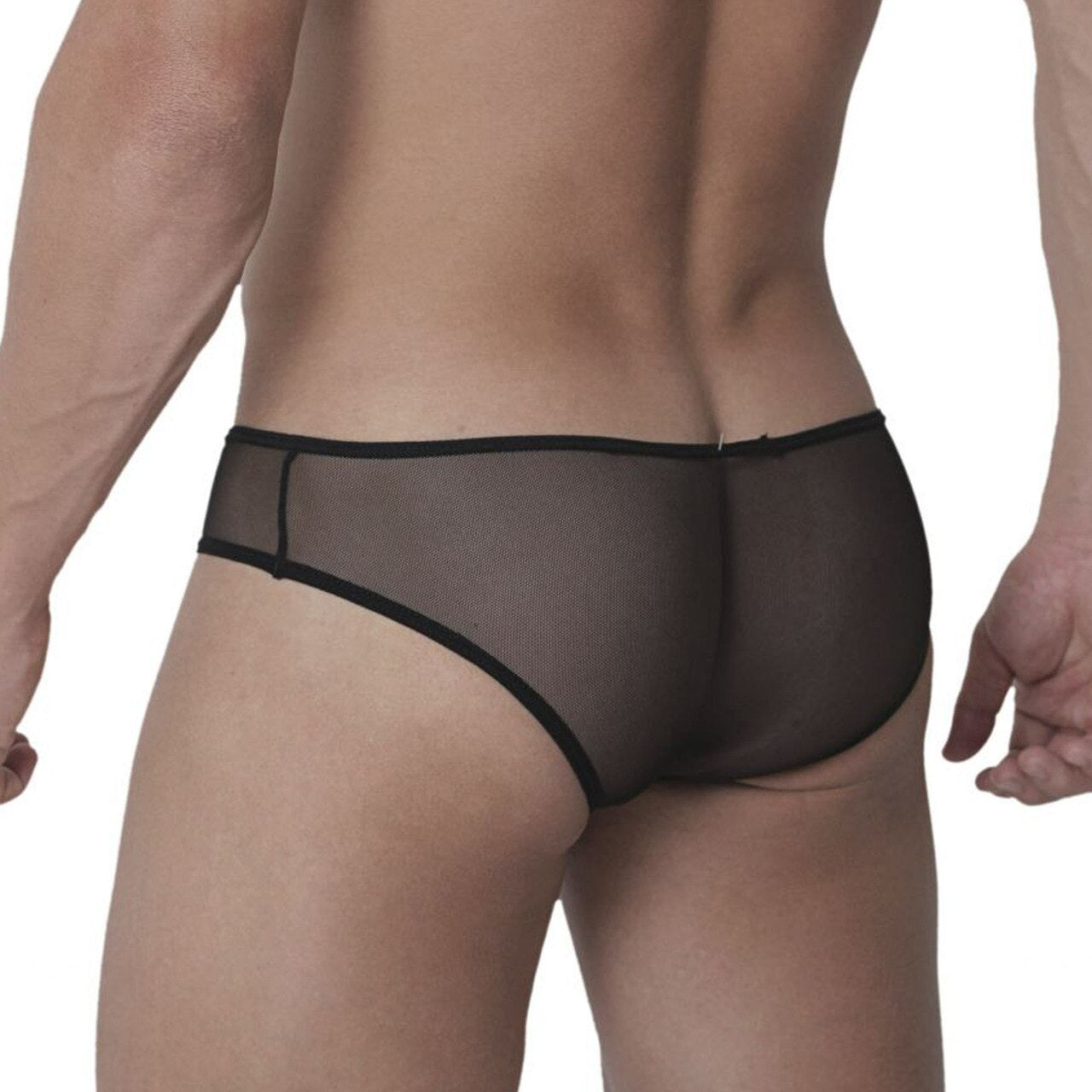 SALE - Mens Hidden Seduction Large Net & Mesh Bikini Brief Black