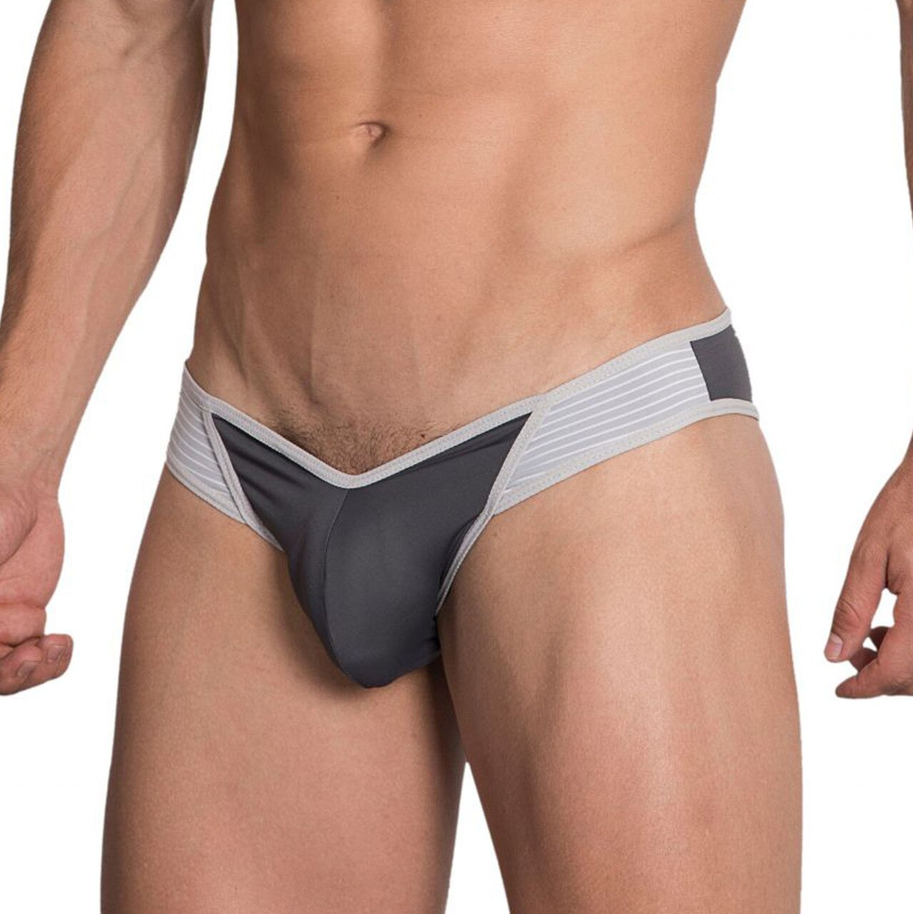 Mens Hidden Seduction Stretch Microfiber Bikini Brief Grey