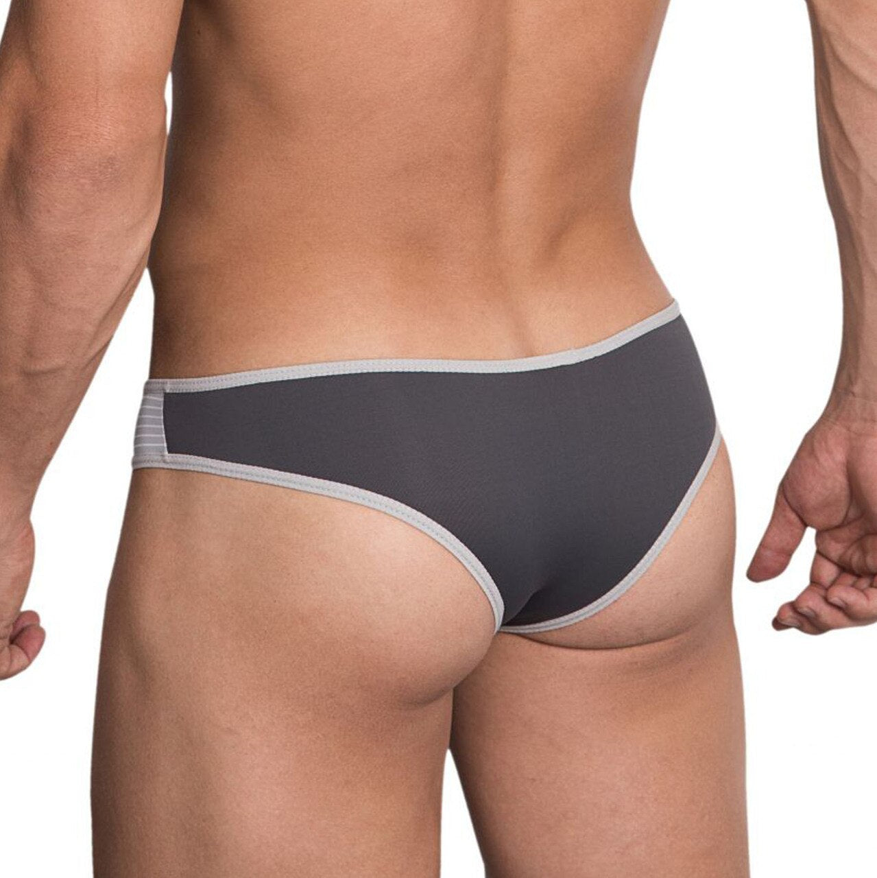 Mens Hidden Seduction Stretch Microfiber Bikini Brief Grey