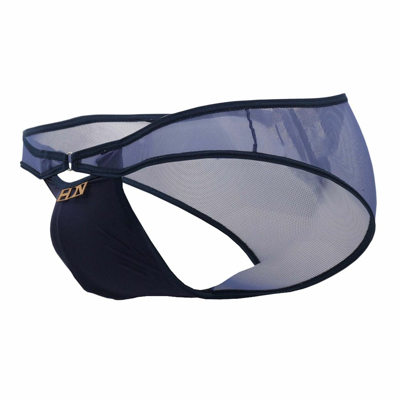 Mens Hidden Seduction Mesh & Spandex Bikini Brief Blue