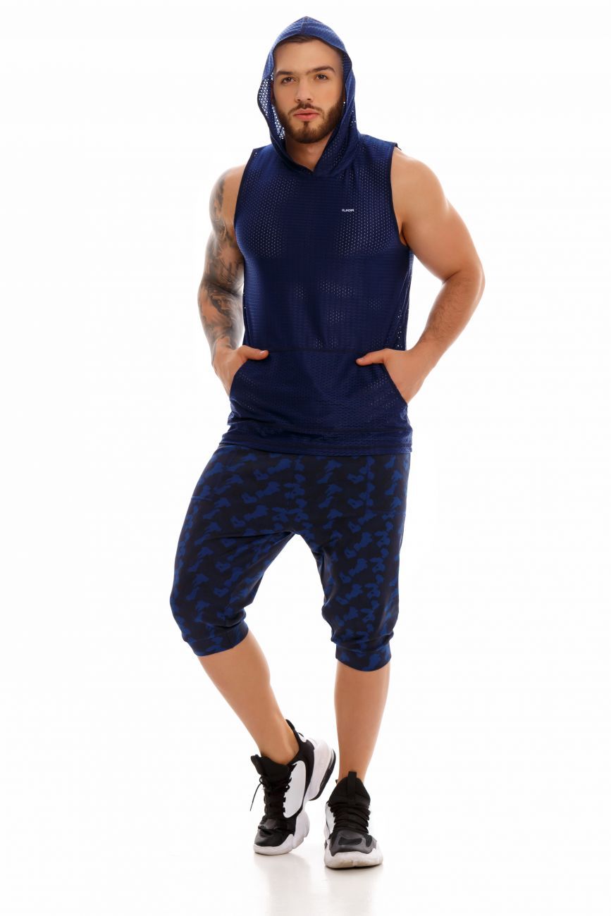 JOR 1360 Pocker Tank Top Hoodie Blue