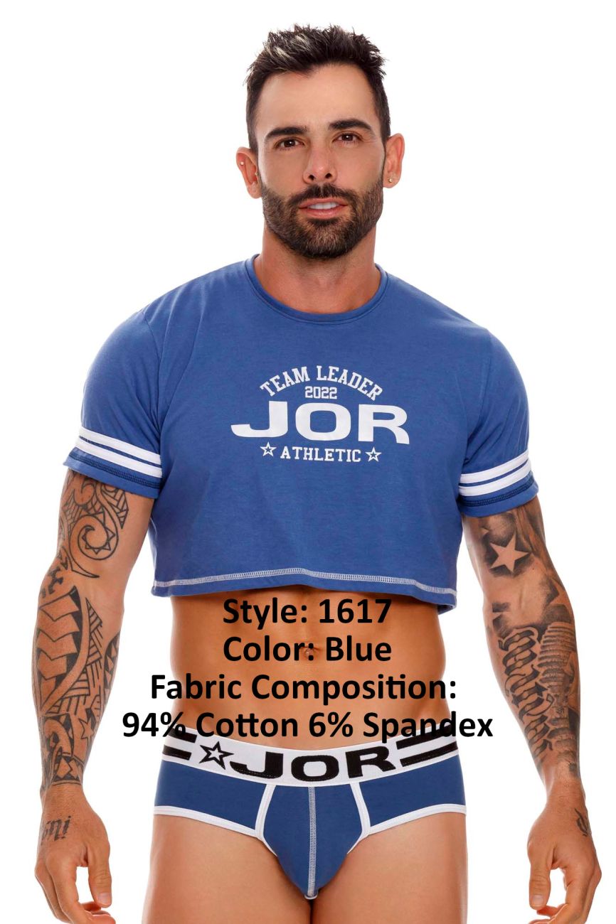 JOR 1617 Varsity Crop Top Blue