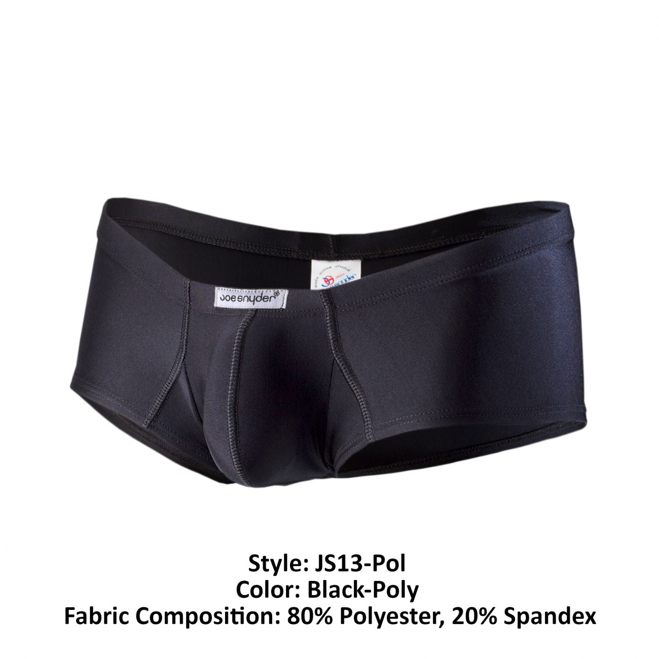 Joe Snyder JS13-Pol Polyester Cheek Boxer Black Poly