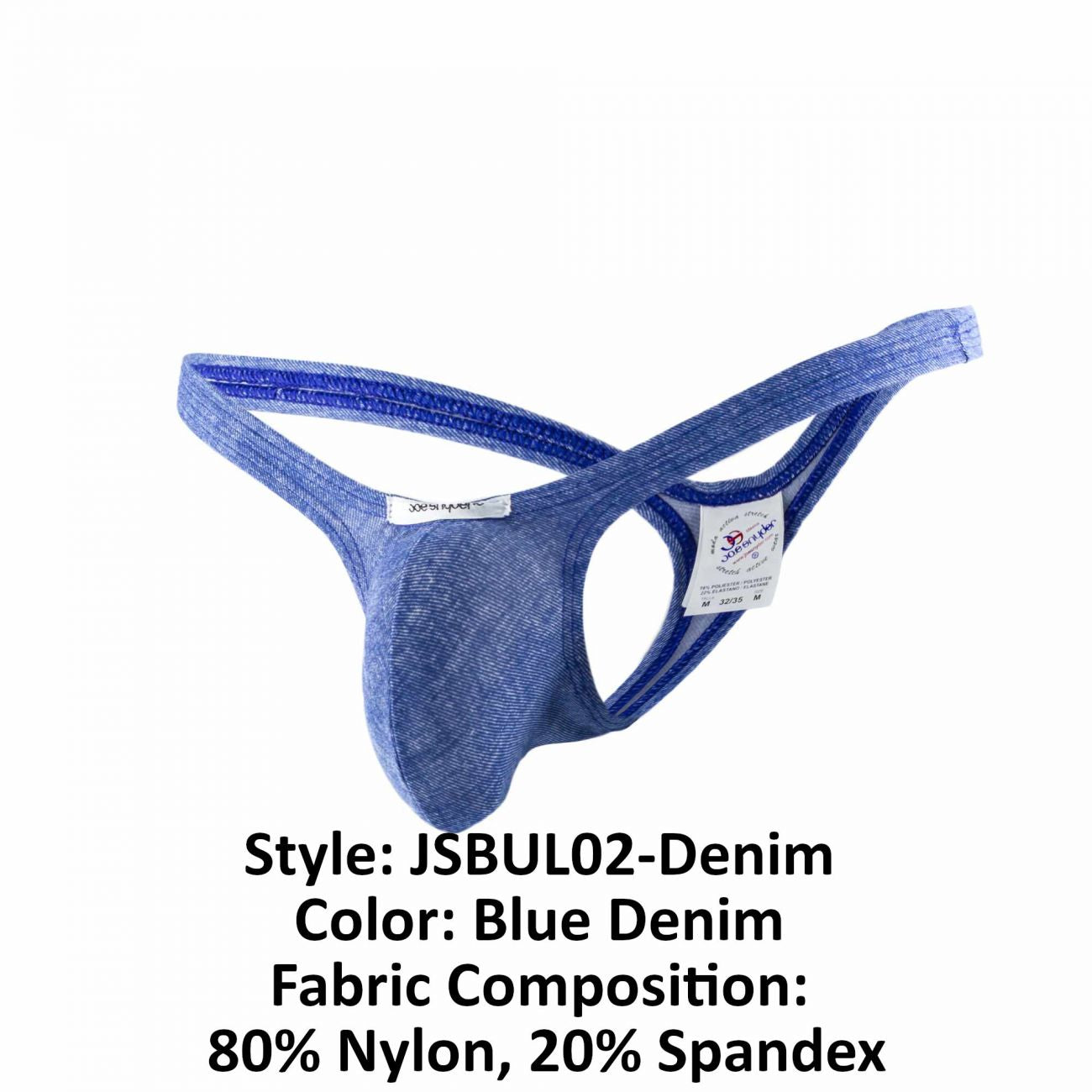 Joe Snyder JSBUL02-Denim Denim Bulge Tanga Blue Denim