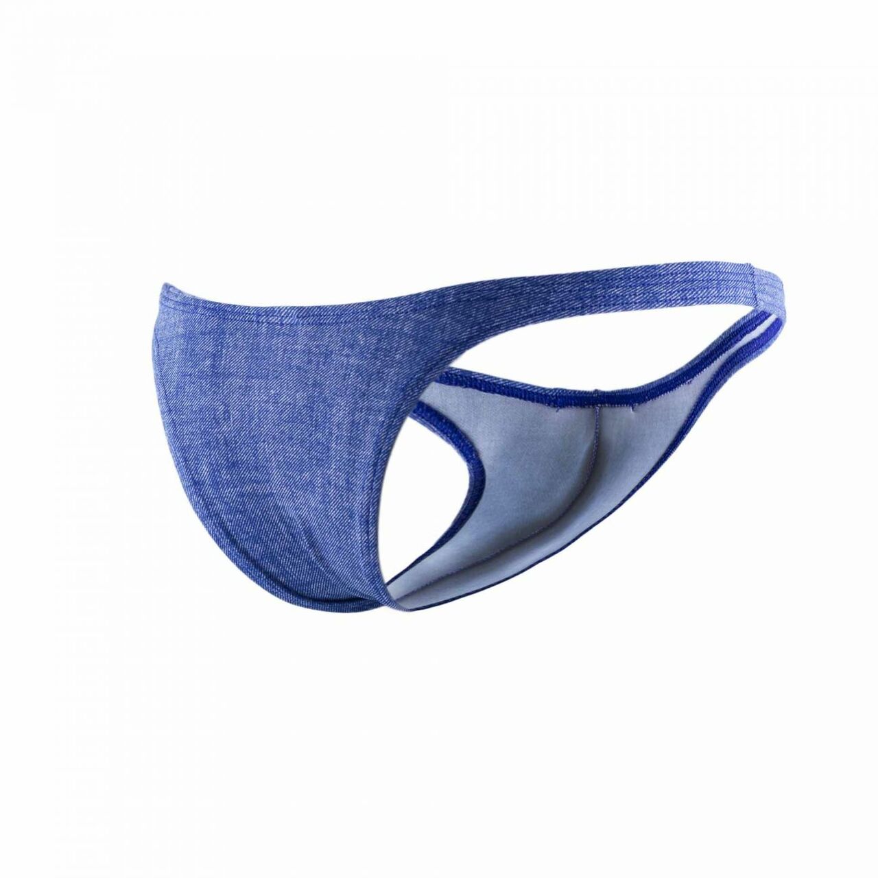 Mens Denim Look Spandex Capri Bikini Brief Blue