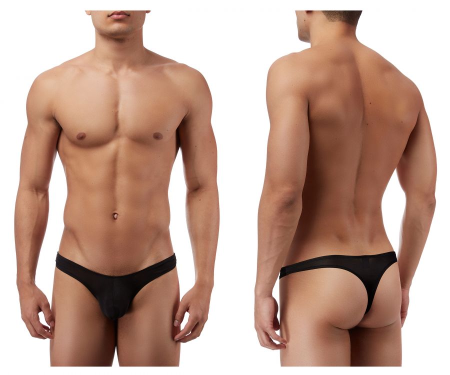 Magic Silk 4306 Silk Knit Mini Pouch Thong Black