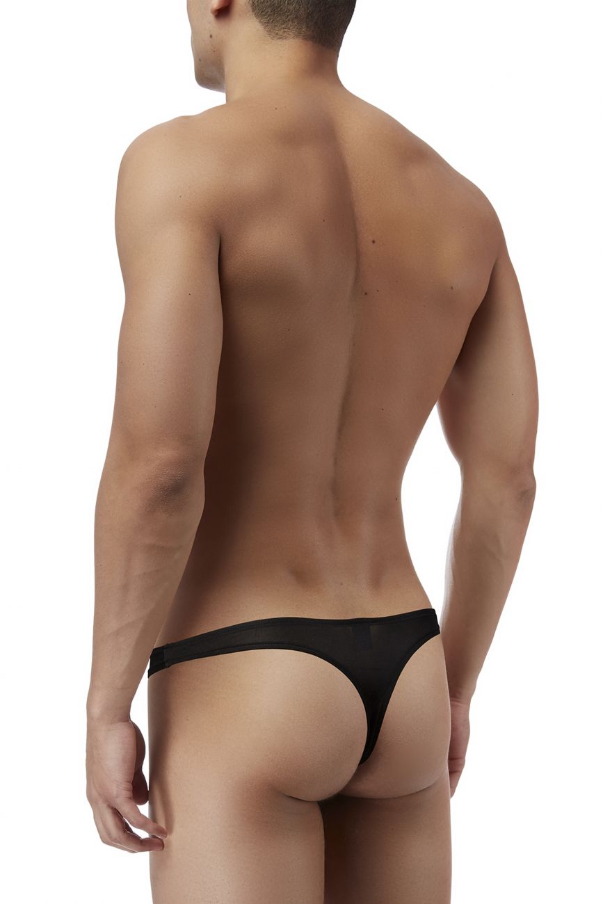Magic Silk 4306 Silk Knit Mini Pouch Thong Black