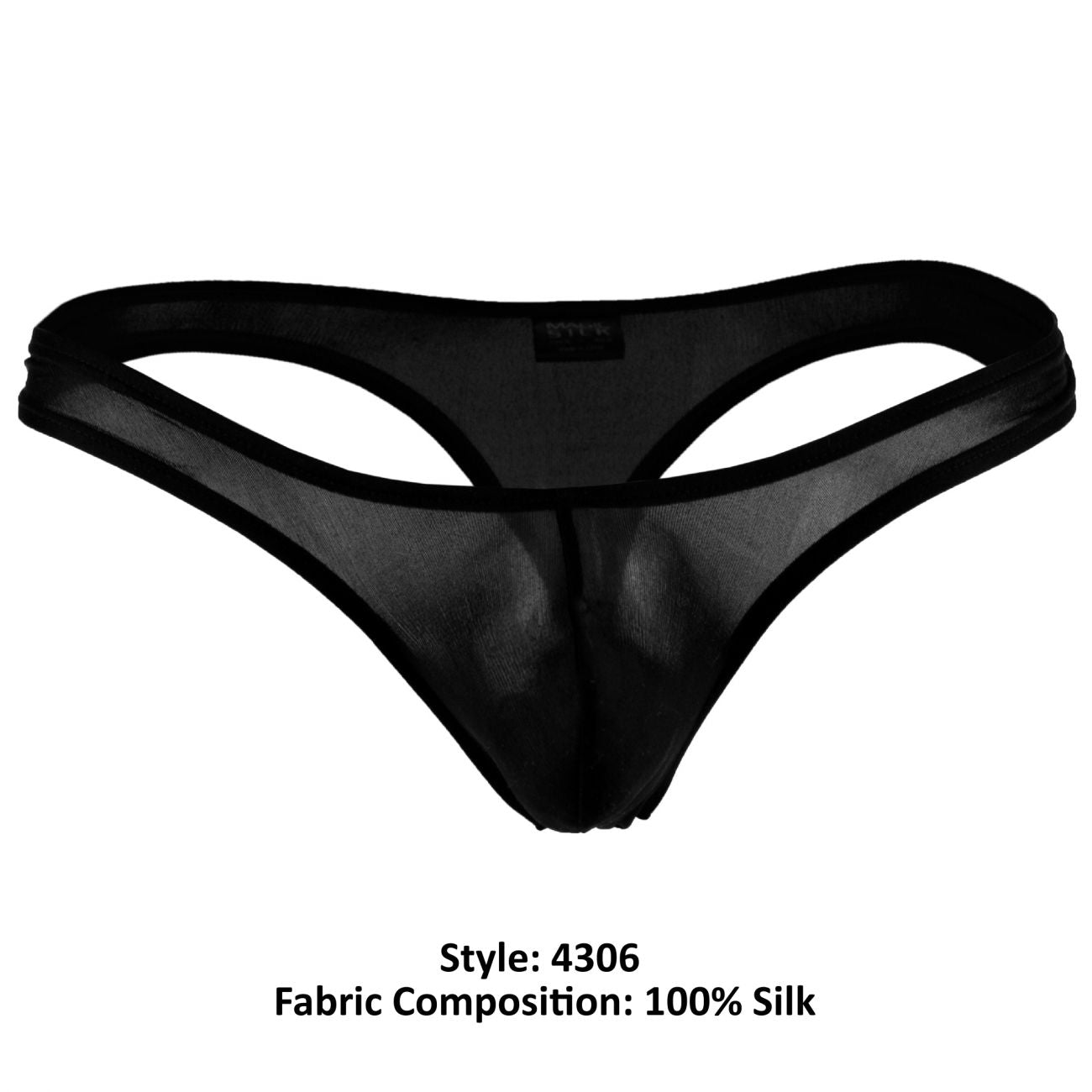 Magic Silk 4306 Silk Knit Mini Pouch Thong Black