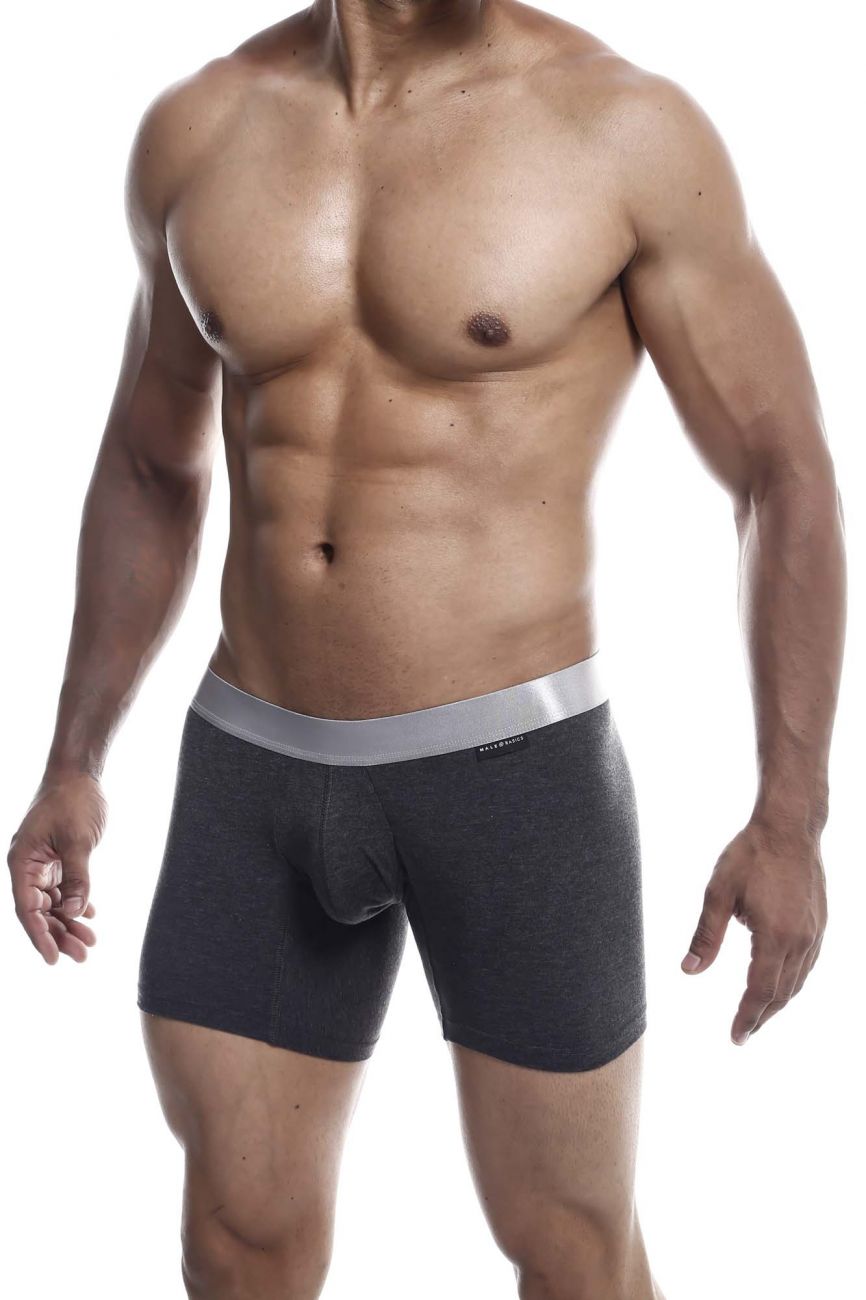 MaleBasics MB102 Classic Pima Boxer Briefs Charcoal