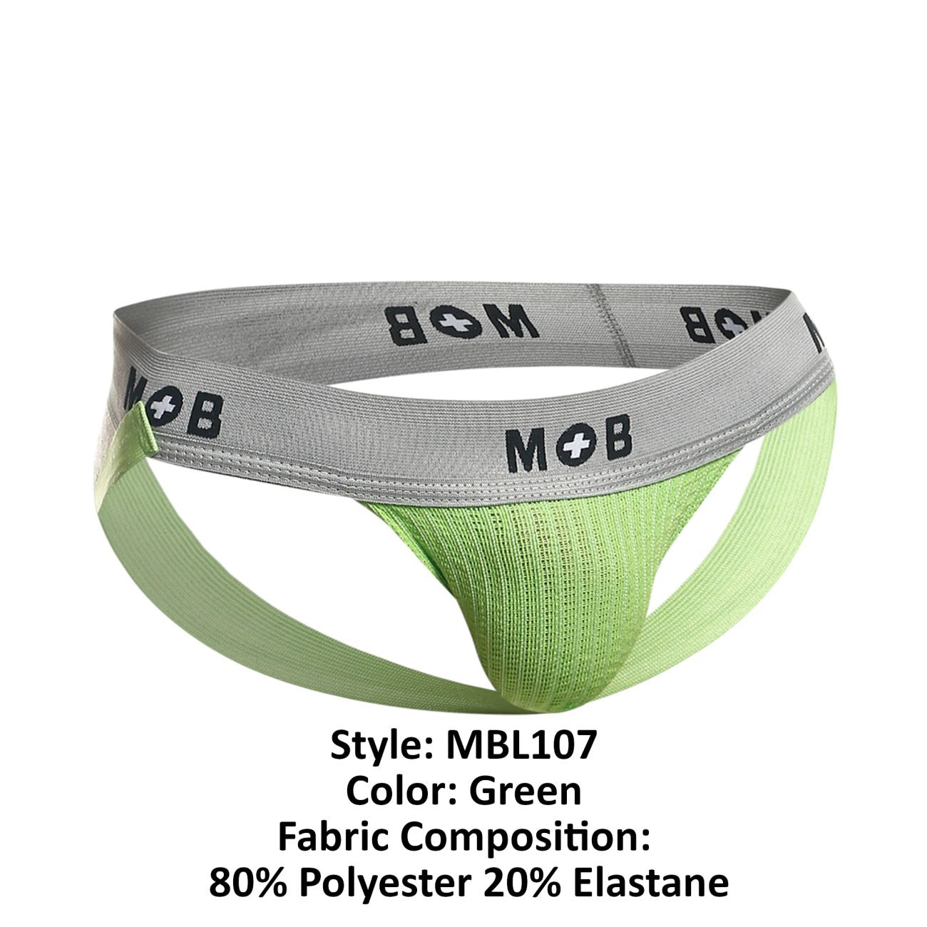 MaleBasics MBL107 Classic Fetish Jock 3 Inches Jockstrap Including Plus Sizes Green