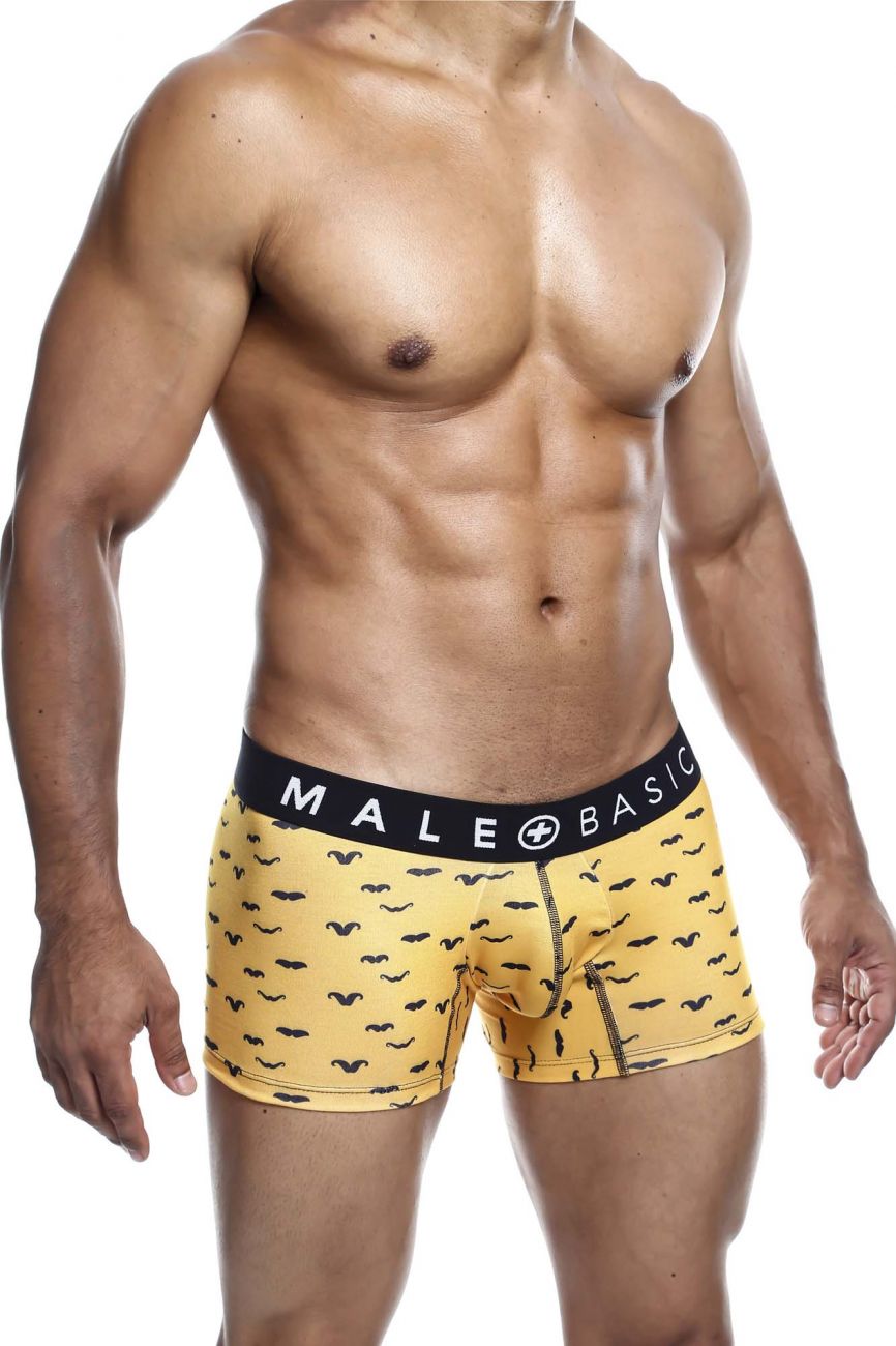 MaleBasics MBT01 3PK Trunks Printed Stache