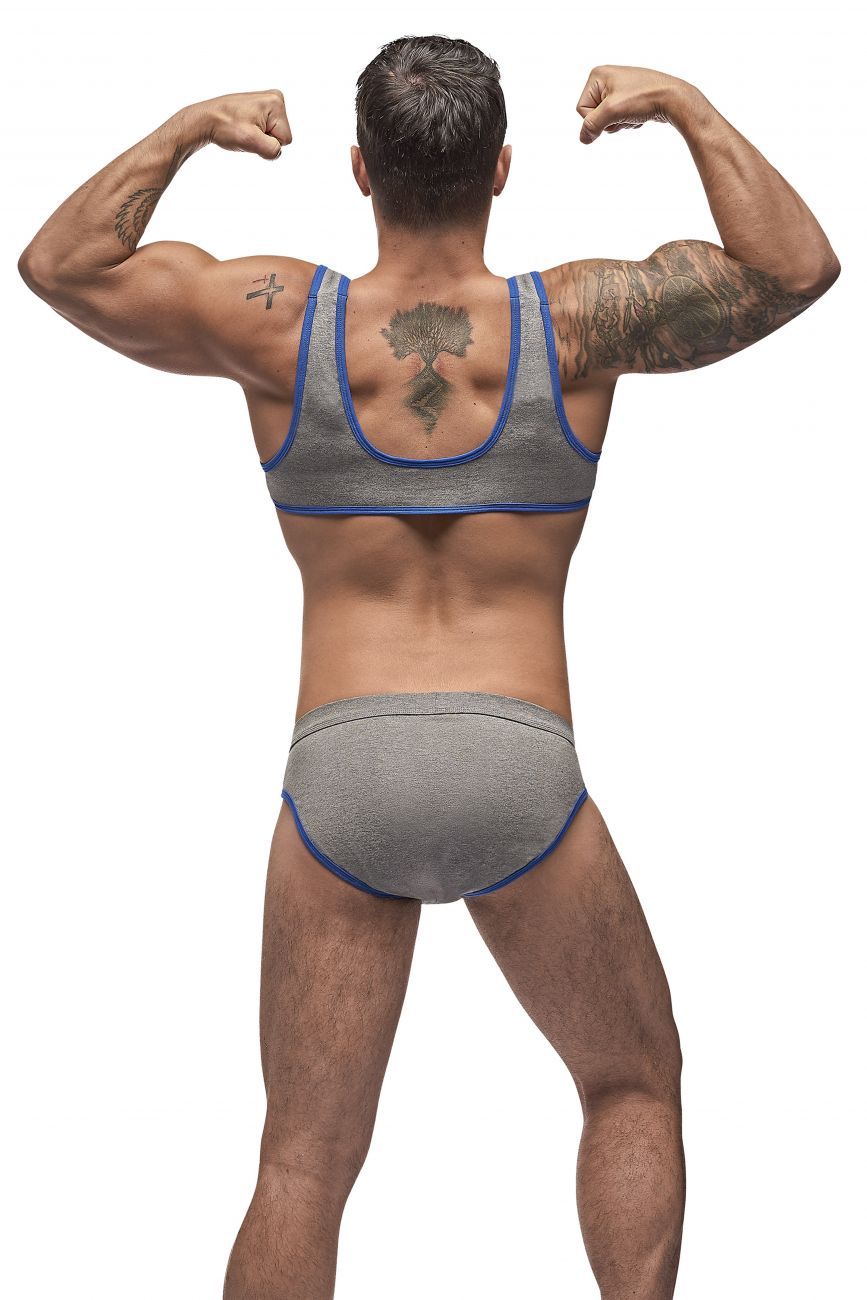 Male Power 100-052 Cotton Spandex Mini Tank Bikini Set Gray-Royal