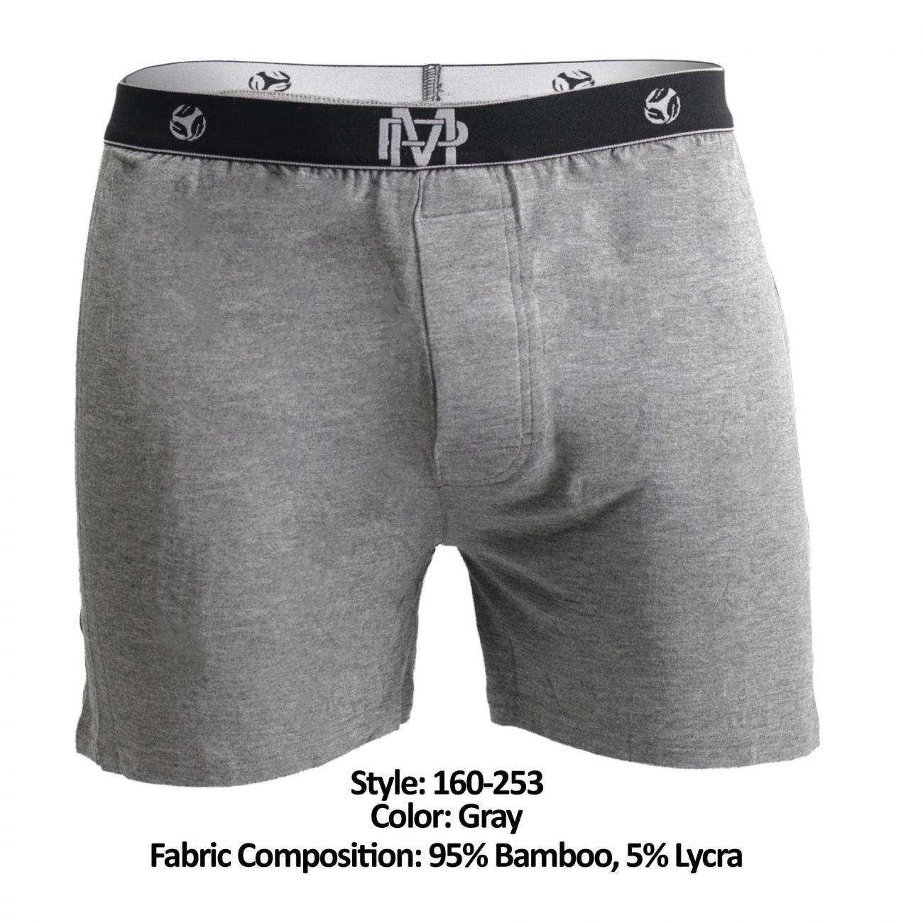 Male Power 160-253 Bamboo Boxer Short Gray