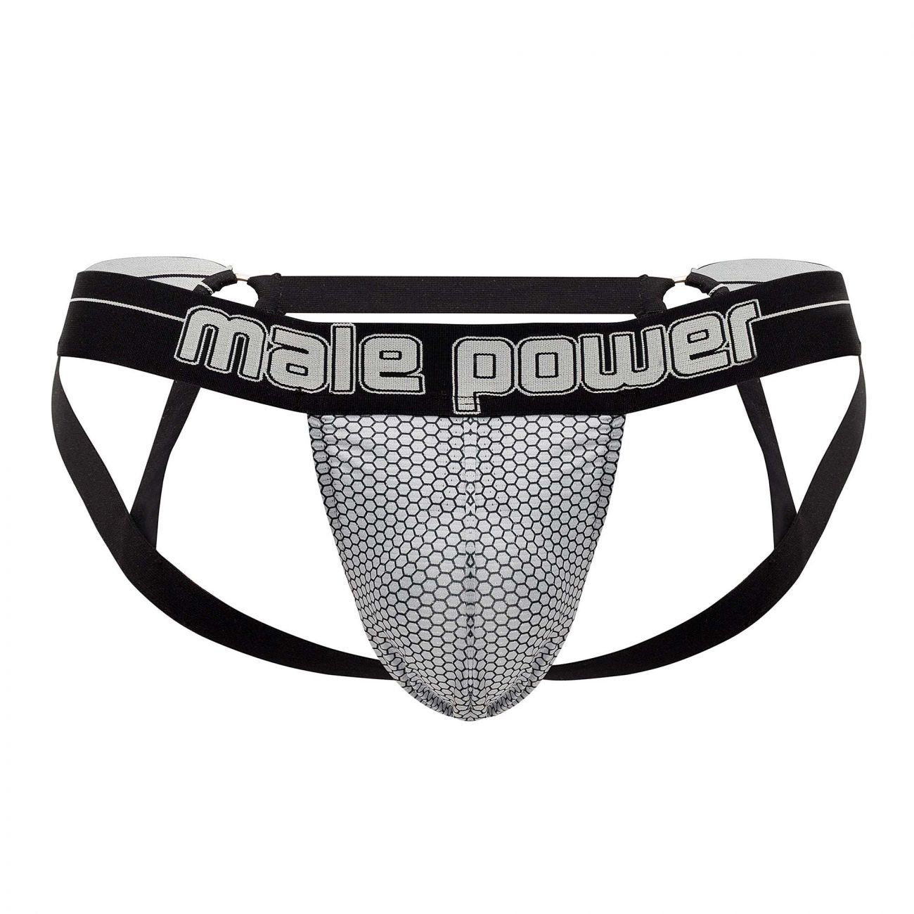 Male Power 352-269 Sexagon Strappy Ring Jock Gray