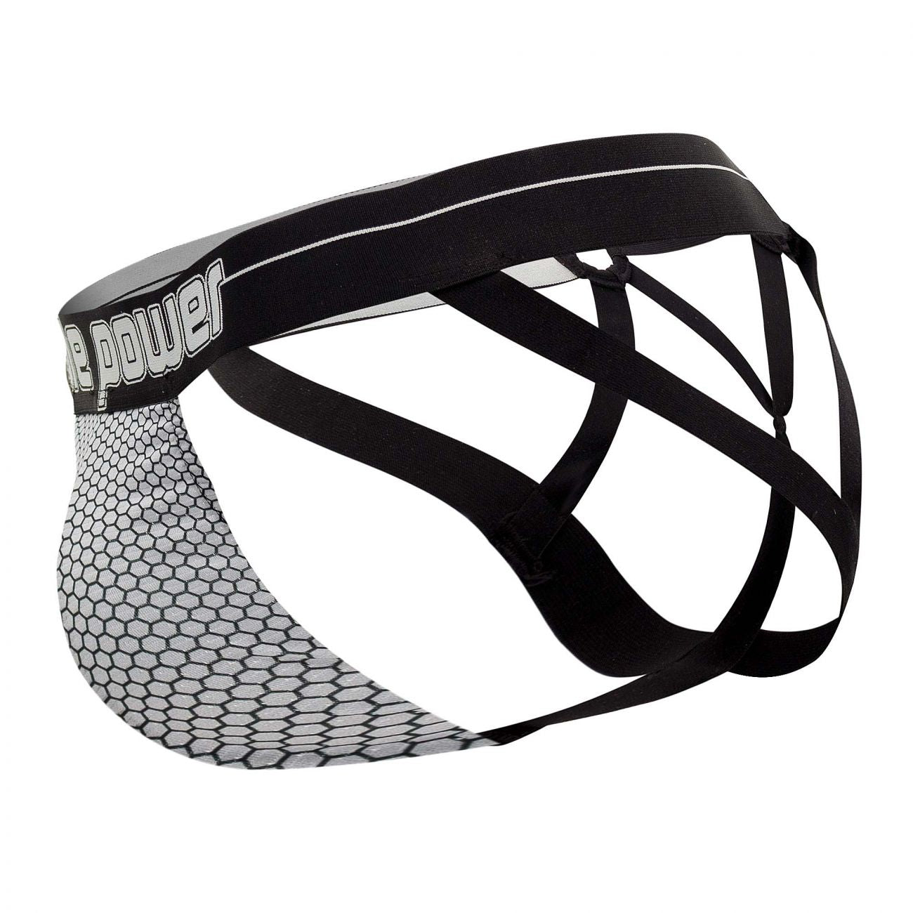 Male Power 352-269 Sexagon Strappy Ring Jock Gray